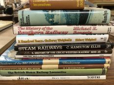Collection of books relating to locomotives and steam railways