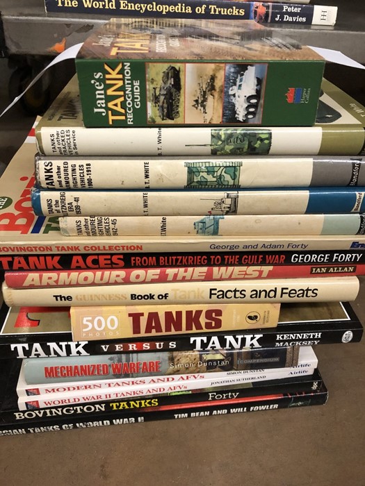 Collection of books relating to tanks