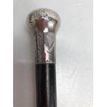 Hallmarked silver topped walking cane