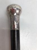 Hallmarked silver topped walking cane