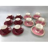 Six coffee cans and saucers in the EMPRESS pattern by Royal Worcester 1973, and a further set of