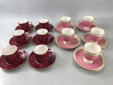 Six coffee cans and saucers in the EMPRESS pattern by Royal Worcester 1973, and a further set of