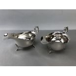 Pair of hallmarked Birmingham silver sauce boats (total weight approx 300g)
