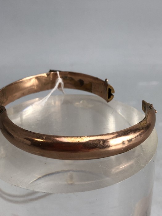 Hollow 9ct Gold Bangle mark 375 maker J.S total weight approx 10.3g - Image 3 of 4