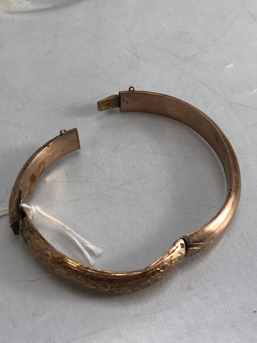 Hollow 9ct Gold Bangle mark 375 maker J.S total weight approx 10.3g