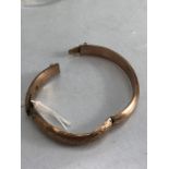 Hollow 9ct Gold Bangle mark 375 maker J.S total weight approx 10.3g