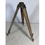 Vintage wooden and metal tripod