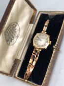 Ladies 9ct Gold watch & 9ct bracelet by Tavannes total weight approx 15.3g
