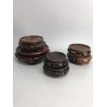 Collection of six wooden Ginger jar/vase bases in the Chinese/oriental style