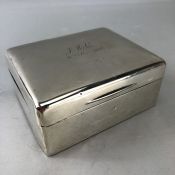 Silver hallmarked cigarette box approx 11 x 9 x 5cm by Mappin & Webb approx 267g