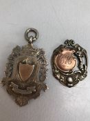 Two Hallmarked silver and gold medals total weight approx 30g