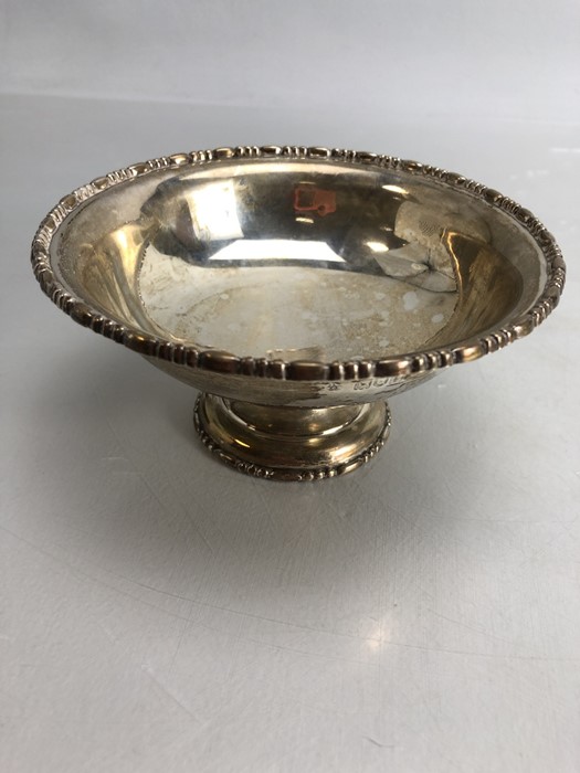 Silver London Hallmarked pedestal Bon Bon dish stamped to underside Depree Raeburn & Young (approx - Image 2 of 7