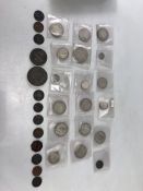 Collection of coins the earliest 1700 to include Crowns, Cartwheel pennies etc