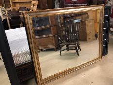 Large silver and gilt framed bevel edged mirror, approx 104cm x 134cm