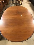 Mid Century oval extending dining table, approx 160cm in length