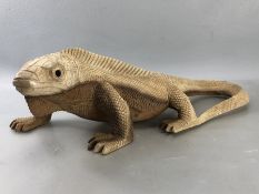 Wooden carved Iguana approx 48cm long