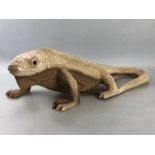 Wooden carved Iguana approx 48cm long