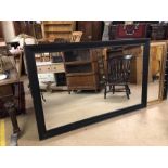Large matt black framed mirror, approx 170cm x 109cm