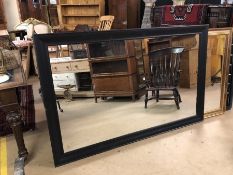 Large matt black framed mirror, approx 170cm x 109cm