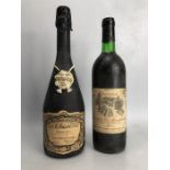 One bottle classic Brut de Brut 1978er Volkacher & Kirchberg & one bottle Bergerac 1987 Domaine