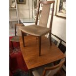 Mid-century extending dining table and four chairs