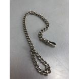 Hallmarked (every link) Silver watch chain with silver hallmarked clasp approx 20cm long