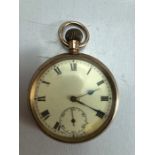 Fully Hallmarked 9ct Gold 375 pocket watch with 9ct Gold dust cover Swiss Mechanism A/F