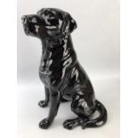 Beswick figure of a large fireside black Labrador dog 2314 (good repair to tail)