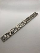 Chinese scroll weight, Silver with Chinese characters to reverse approx 23cm