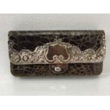 Vintage snake skin purse with hallmarked silver mounts and clasp Silver hallmarked for 1901