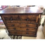 Scottish chest of four draws with turned handles, approx 108cm tall
