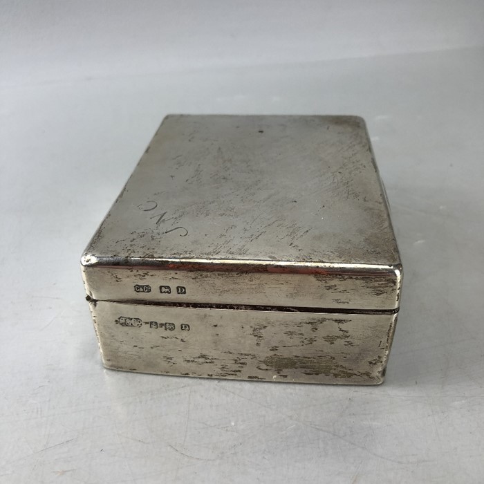 Silver Hallmarked Cigarette box 11.5 x 9 x 4.3cm approx 357g inscribed J.N.C Birmingham by C & Co - Image 3 of 8