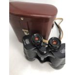 Carl Zeiss Jena Binoculars 10 x 50w Multi Coated DDR in leather case