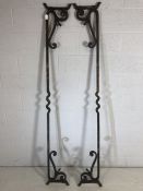 Victorian architectural wrought ironwork, a large pair, approx 210cm in length