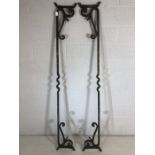 Victorian architectural wrought ironwork, a large pair, approx 210cm in length