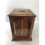 Victorian Specimen cabinet with Glass fronted door, Ivory handles, twenty two drawers, brass carry