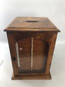 Victorian Specimen cabinet with Glass fronted door, Ivory handles, twenty two drawers, brass carry