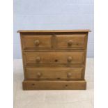 Small pine chest of four drawers, approx 75cm x 45cm x 70cm tall