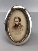 Silver Hallmarked Oval Photo frame by maker Charles Edwin Turner