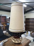 Mid Century German lamp with original shade, approx 59cm tall (incl. shade)