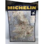 Tin Plate sign for Michelin Road Atlas of England approx 62 x 87cm (note: pre M25!!)