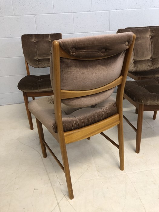 Set of four Mid Century teak chairs with padded seats and backs - Image 5 of 5