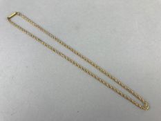 9ct Gold rope twist necklace, approx 7g in weight