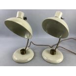 Pair of 1930s style desk/bedside lamps in cream finish