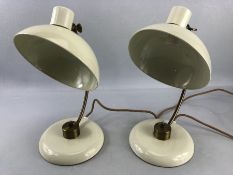 Pair of 1930s style desk/bedside lamps in cream finish