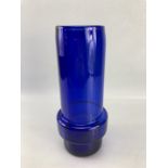 Cobalt blue Mid Century glass vase, approx 28cm in height