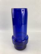 Cobalt blue Mid Century glass vase, approx 28cm in height