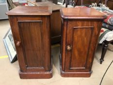 Two bedside cabinets / pot cupboards, the tallest approx 77cm tall
