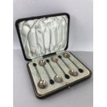 Silver coffee spoons with bean ends Sheffield by James Deakin & Sons (John & William F Deakin)