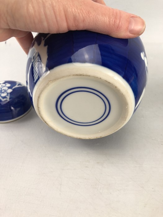 Chinese Blue and White Ginger Jar with concentric circles to base - Image 5 of 6